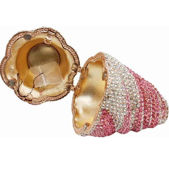 Elegant Pink and Gold Ice Cream Cone Clutch - Picture 5 of 8